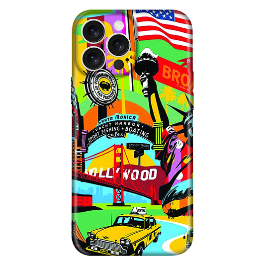 Vibrant American Cityscape Collage Case