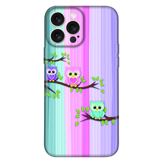 Colorful Owls on Branches Case