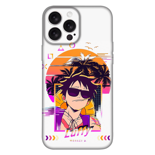 Tropical Sunset Luffy Anime Embossed  Case