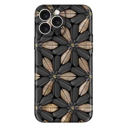 Dark Wooden Flower Design Case