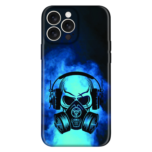 Skull in Gas Mask with Headphones Case