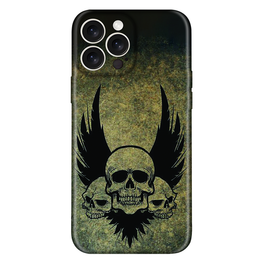 Menacing Skulls with Dark Wings on a Grungy Background Case