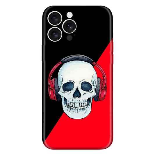 Red Headphones on Blurred Face Case