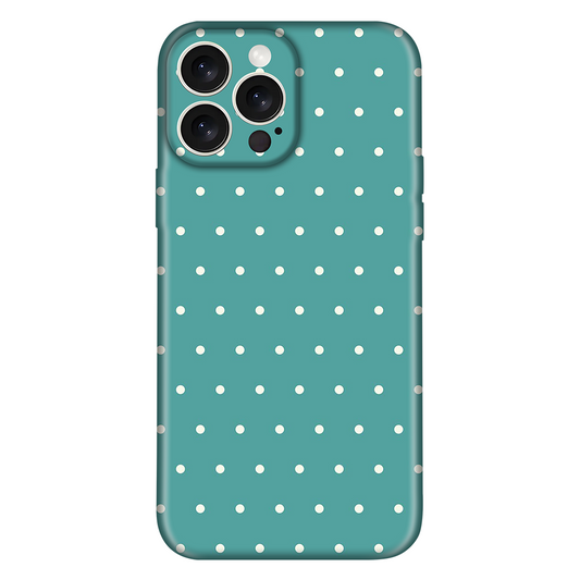 Aqua Tiny White Dots Case