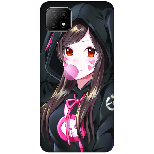 Anime woman wearing black bunny case Oppo A72 5G