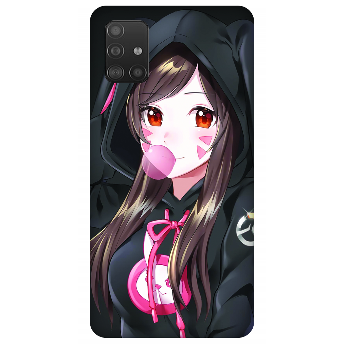 Anime woman wearing black bunny case Samsung Galaxy A51 (2019)