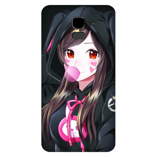 Anime woman wearing black bunny case Samsung Galaxy J6