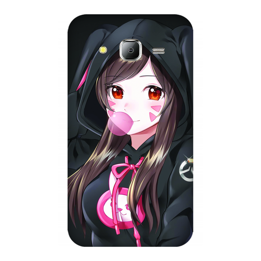 Anime woman wearing black bunny case Samsung Galaxy J7(2015)