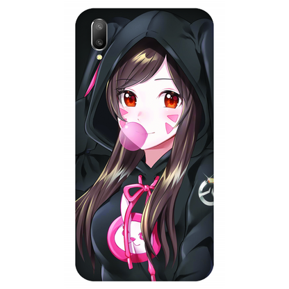 Anime woman wearing black bunny case Vivo V11 Pro