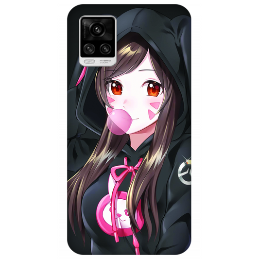Anime woman wearing black bunny case Vivo V20 Pro 5G