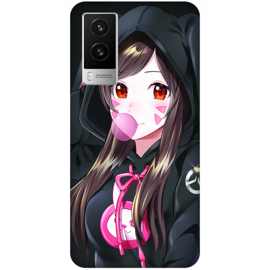Anime woman wearing black bunny case vivo V21e 5G