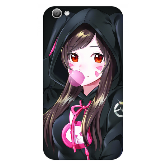 Anime woman wearing black bunny case Vivo V5