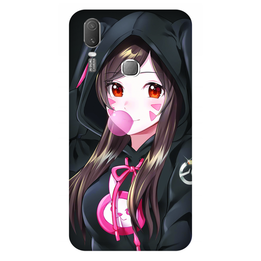 Anime woman wearing black bunny case Vivo Y11 (2019)