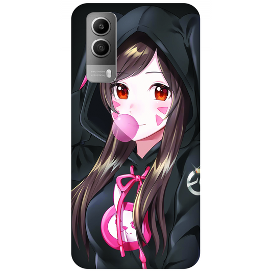Anime woman wearing black bunny case Vivo Y53s