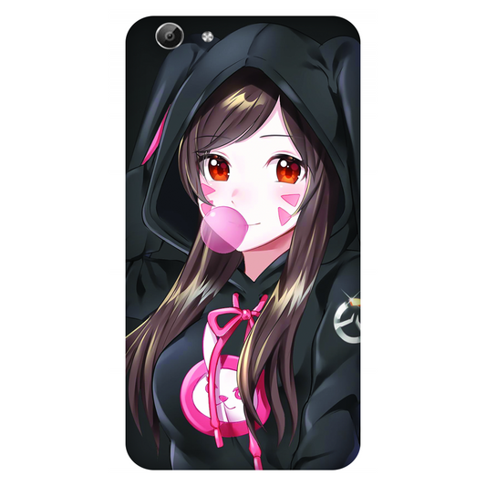 Anime woman wearing black bunny case Vivo Y69