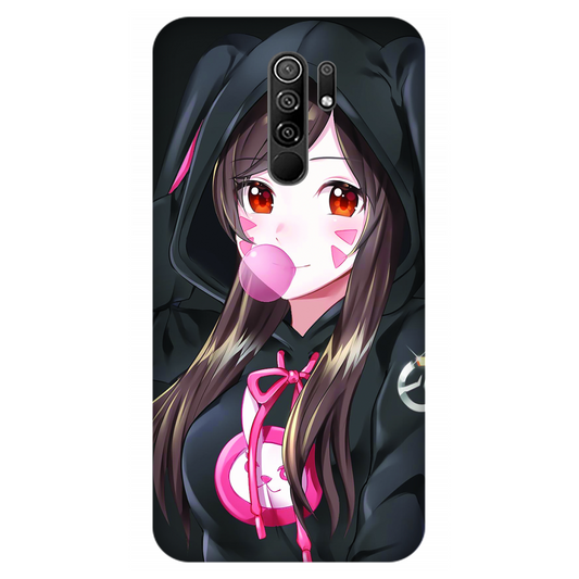 Anime woman wearing black bunny case Xiaomi Redmi 9 (2020)