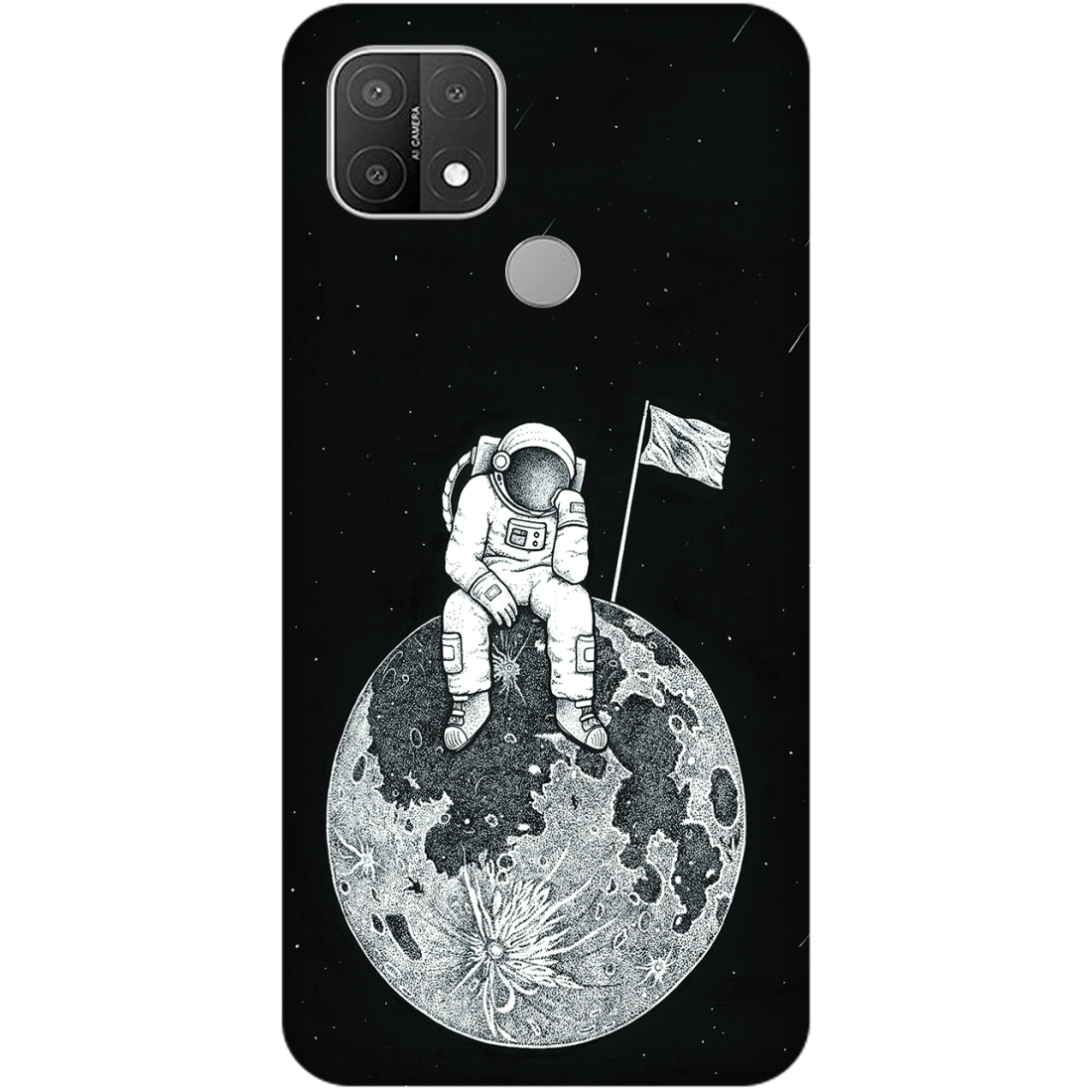 Astronaut on the Moon Case Oppo A15