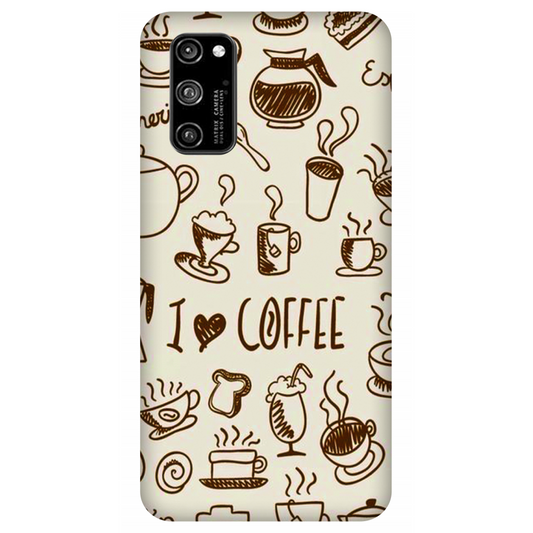 Coffee Doodle Art Case Honor V30 Pro 5G