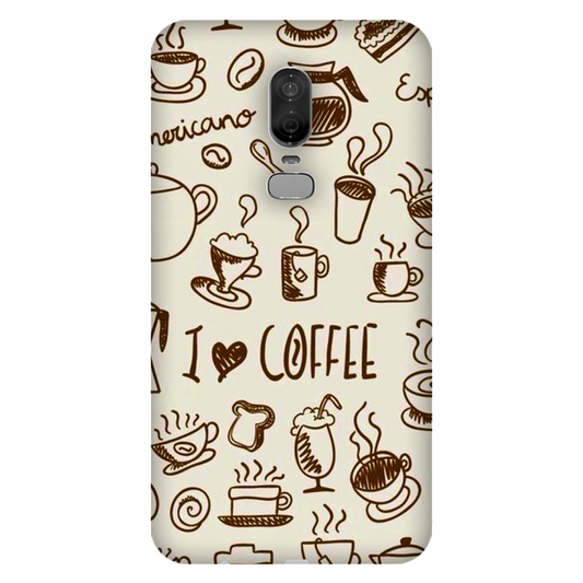 Coffee Doodle Art Case OnePlus 6