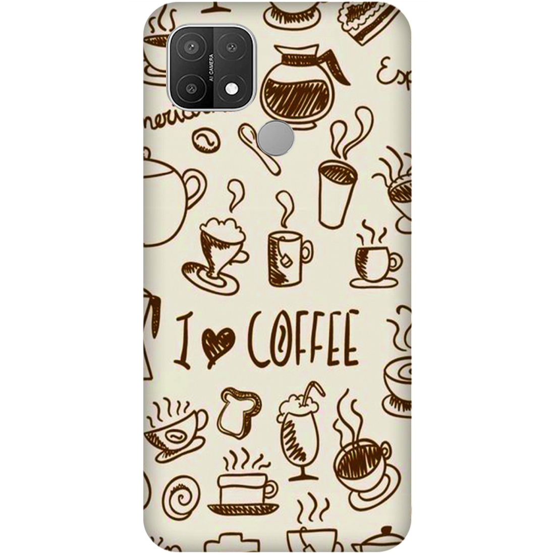 Coffee Doodle Art Case Oppo A15