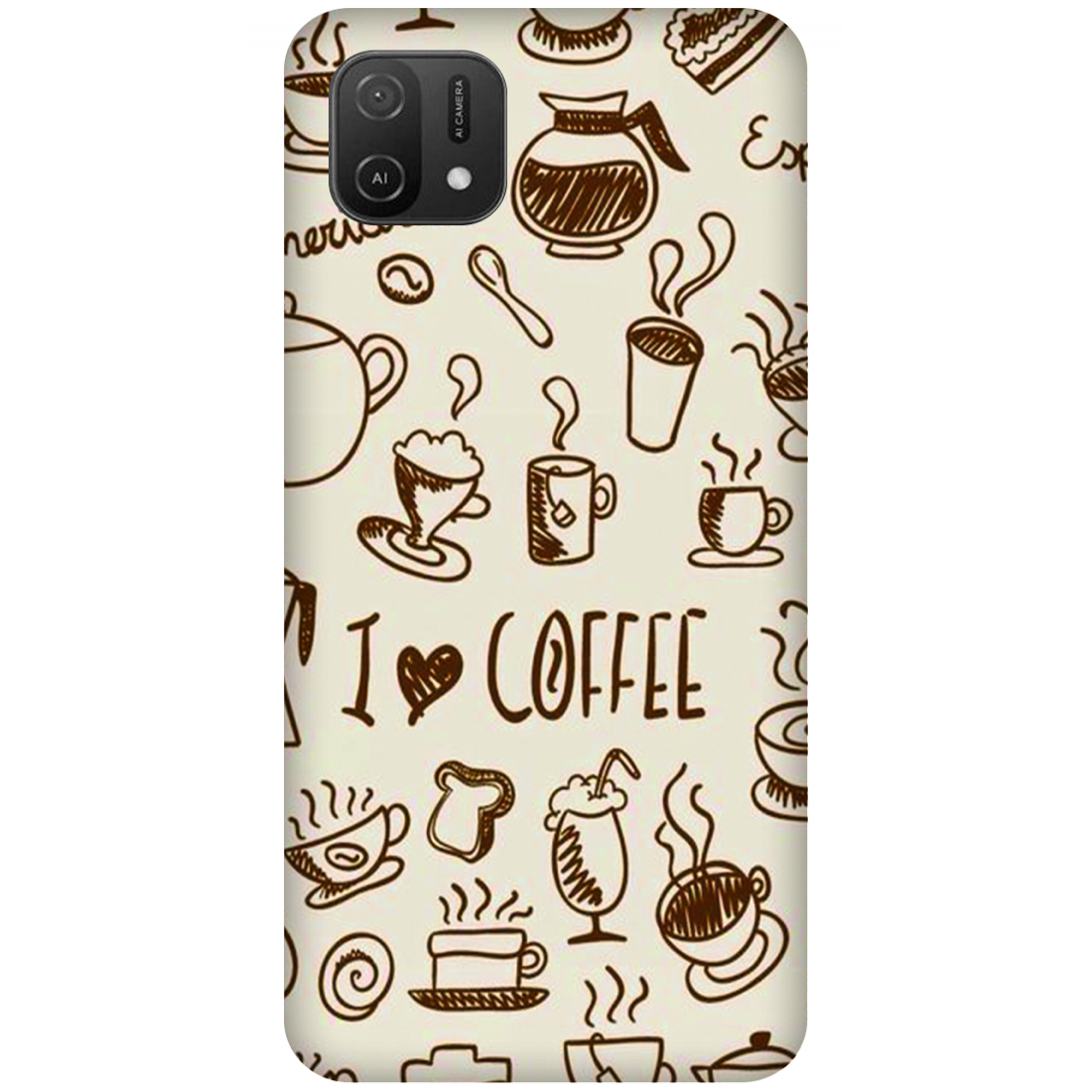 Coffee Doodle Art Case Oppo A16K