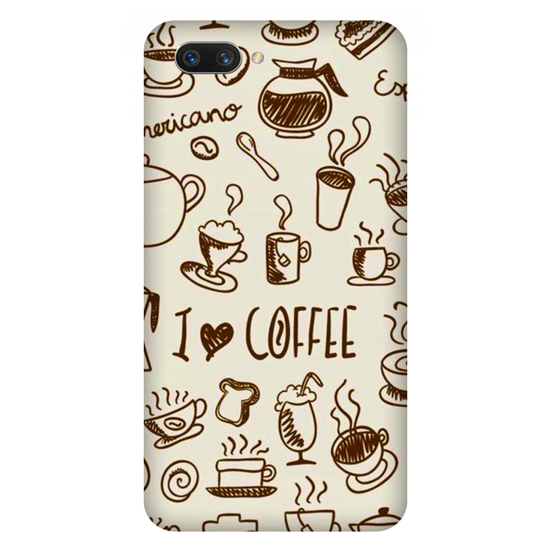 Coffee Doodle Art Case Oppo A3s