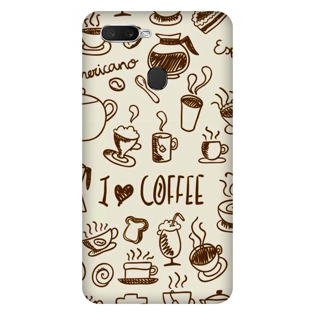 Coffee Doodle Art Case Oppo A7