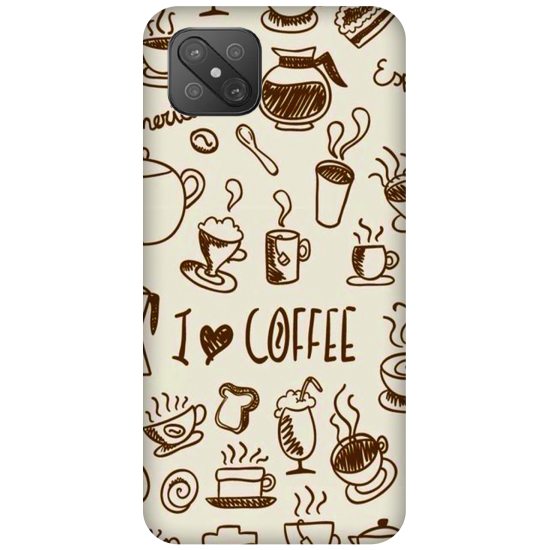 Coffee Doodle Art Case Oppo A92s 5G