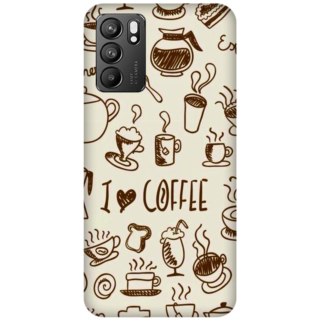 Coffee Doodle Art Case Oppo Reno6 5G