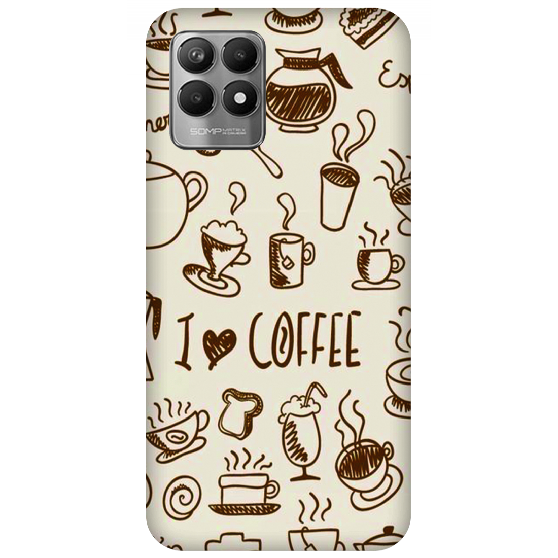 Coffee Doodle Art Case Realme 8i