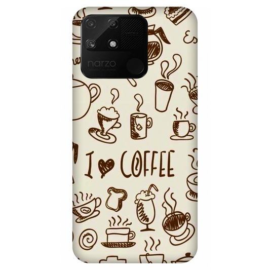 Coffee Doodle Art Case Realme Narzo 50A