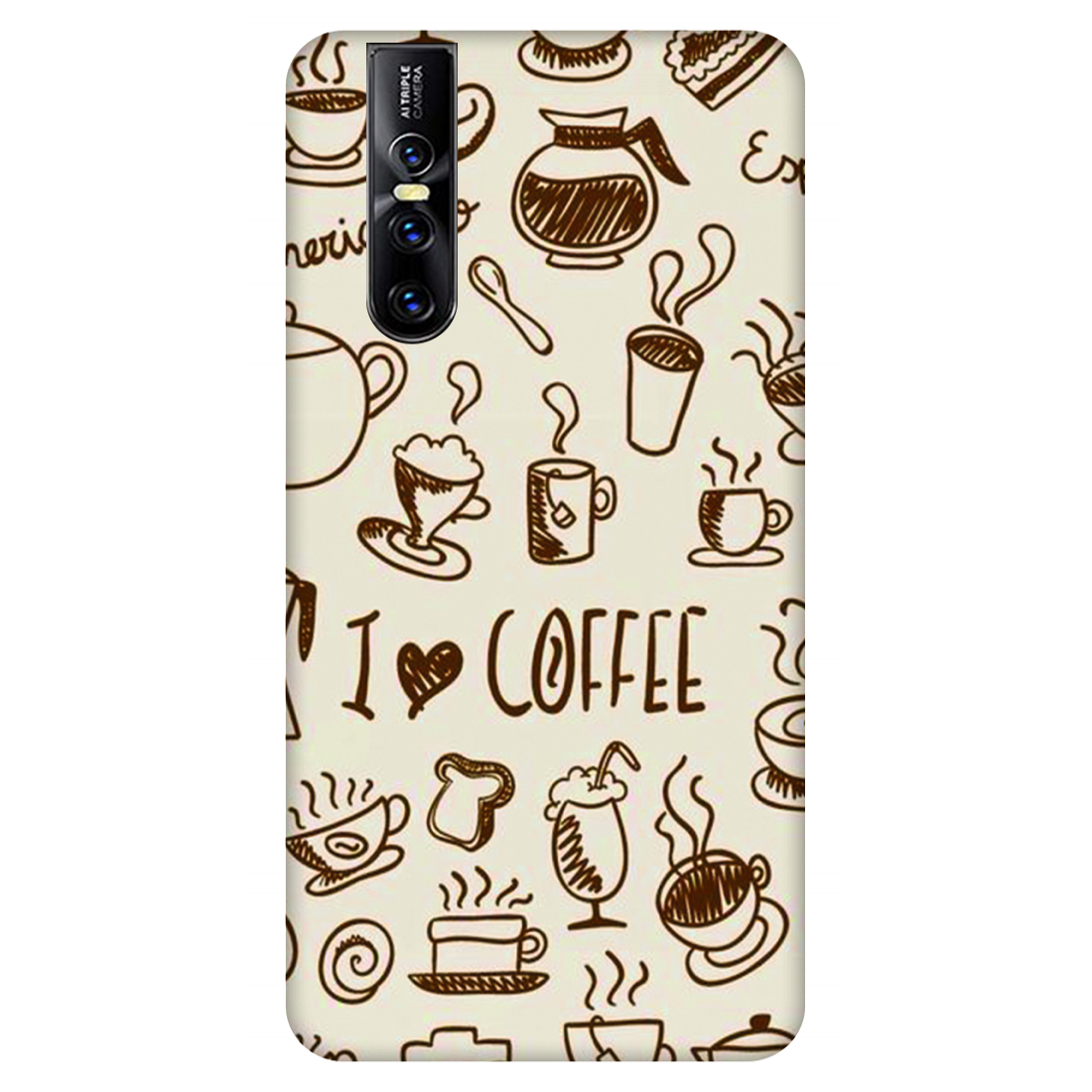 Coffee Doodle Art Case Vivo V15 Pro