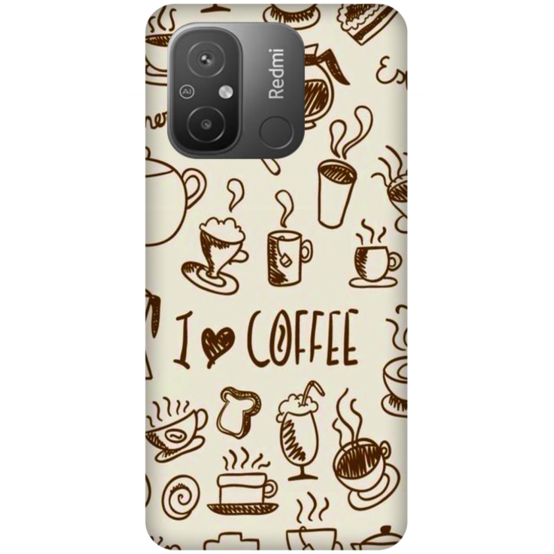 Coffee Doodle Art Case Xiaomi Redmi 12C