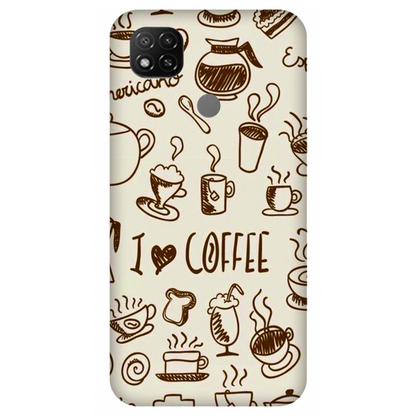 Coffee Doodle Art Case Xiaomi Redmi 9C