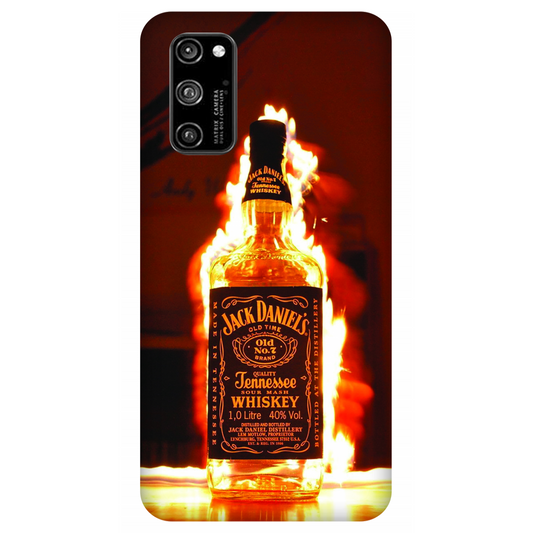 Flaming Jack Daniel Bottle Case Honor V30 Pro 5G