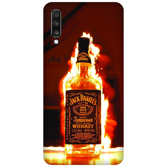 Flaming Jack Daniel Bottle Case Samsung Galaxy A70