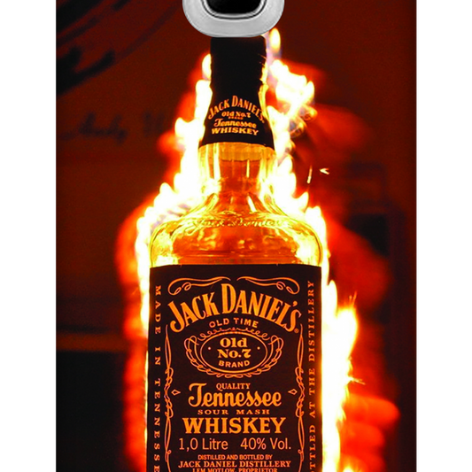 Flaming Jack Daniel Bottle Case Samsung Galaxy J2 (2016)