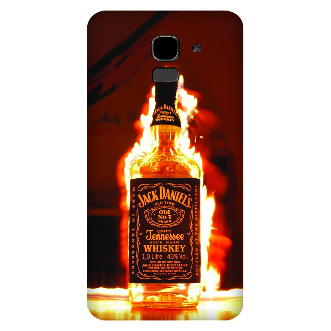 Flaming Jack Daniel Bottle Case Samsung Galaxy J6