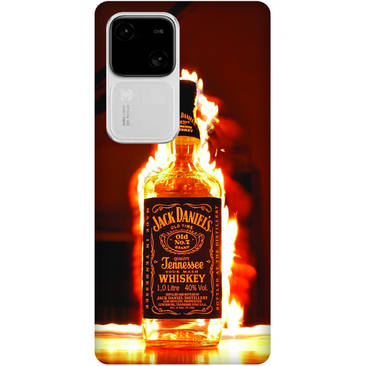 Flaming Jack Daniel Bottle Case Vivo V30 5G