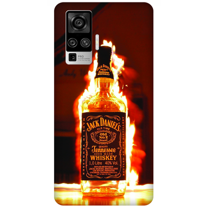 Flaming Jack Daniel Bottle Case Vivo X50 Pro (2020)