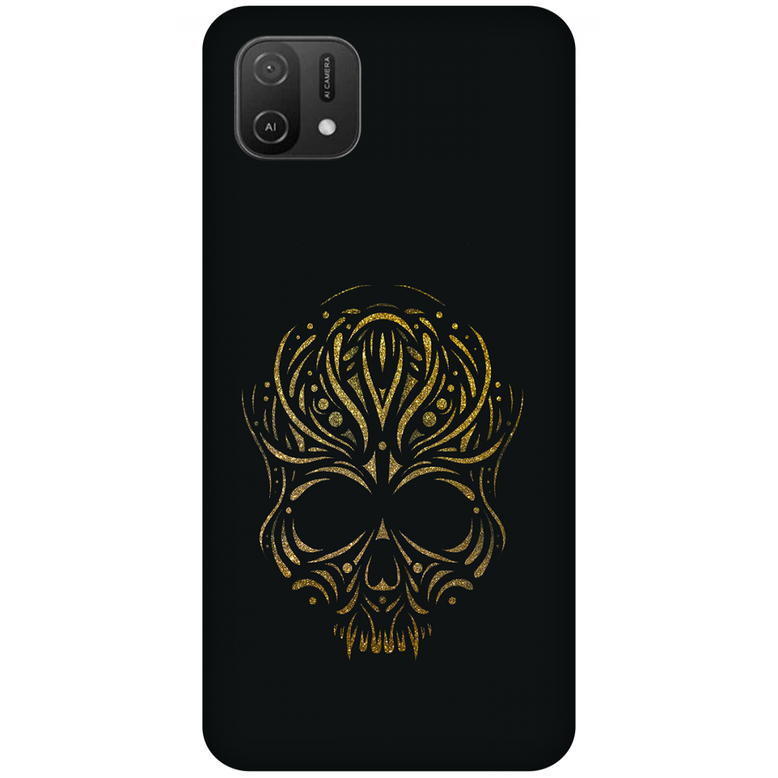 Golden Ornamental Skull Case Oppo A16K