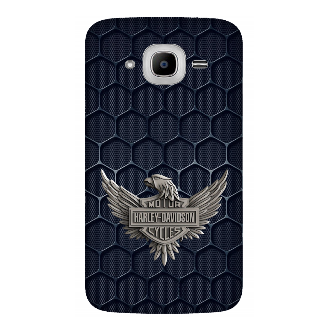 Harley-Davidson Emblem on Hexagonal Pattern Case Samsung Galaxy J2Pro (2016)