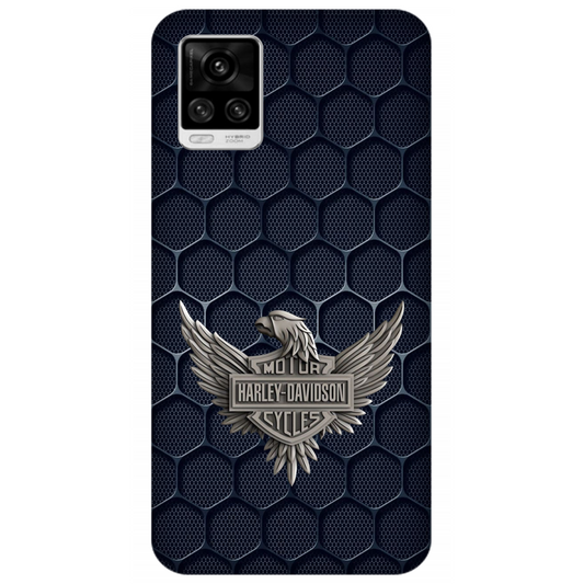 Harley-Davidson Emblem on Hexagonal Pattern Case Vivo V20 Pro 5G