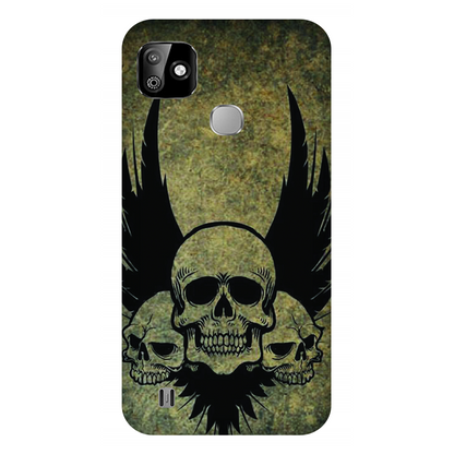 Menacing Skulls with Dark Wings on a Grungy Background Case Infinix Smart HD 2021