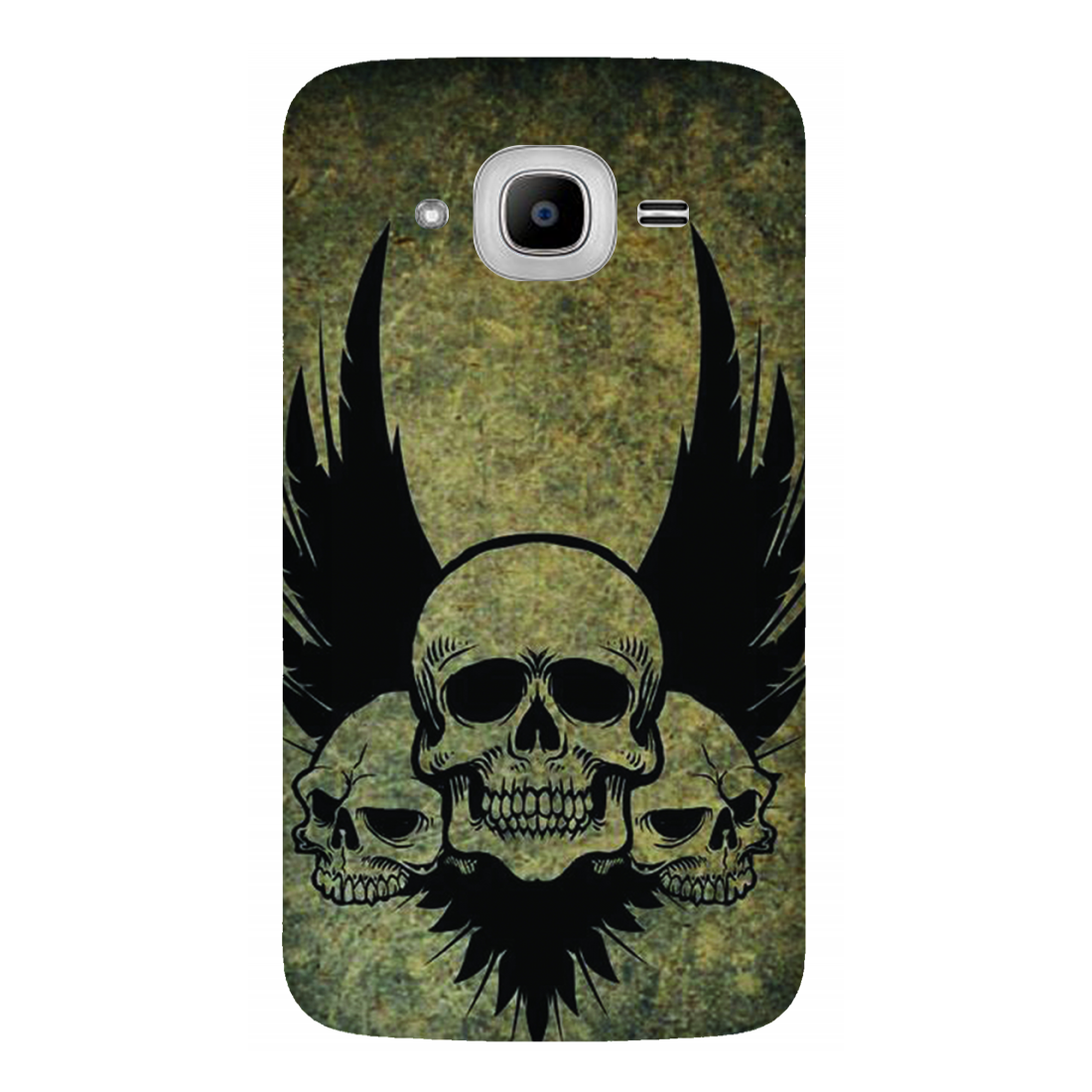Menacing Skulls with Dark Wings on a Grungy Background Case Samsung Galaxy J2Pro (2016)