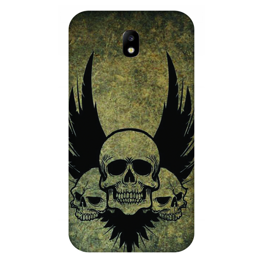 Menacing Skulls with Dark Wings on a Grungy Background Case Samsung Galaxy J7(2017)