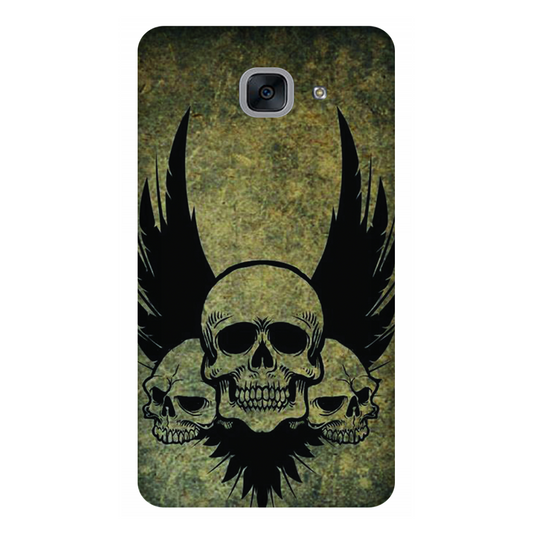 Menacing Skulls with Dark Wings on a Grungy Background Case Samsung Galaxy J7 Max