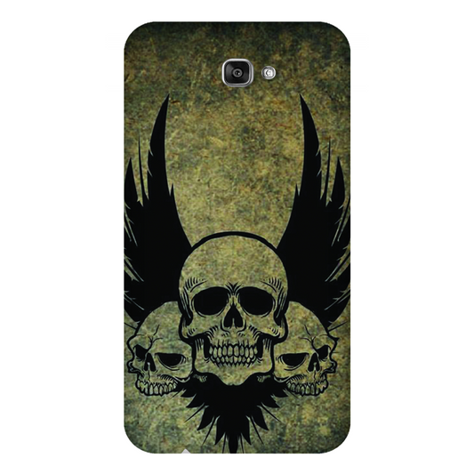 Menacing Skulls with Dark Wings on a Grungy Background Case Samsung Galaxy J7 Prime