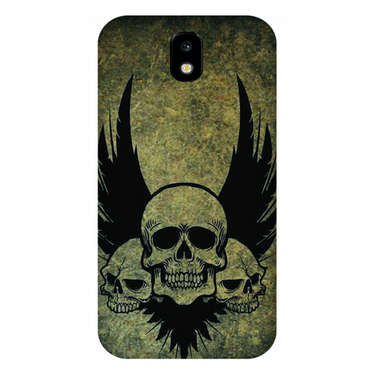 Menacing Skulls with Dark Wings on a Grungy Background Case Samsung Galaxy J7 Pro