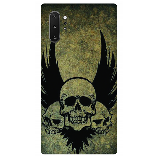 Menacing Skulls with Dark Wings on a Grungy Background Case Samsung Galaxy Note 10 Plus